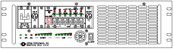 <br />ETI0001-1403 Rugged COTS UPS and PDU Standard Front Panel Layout