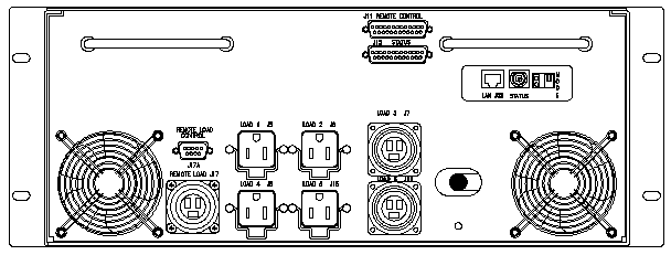 <br />ETI0001-1420 Rugged COTS UPS and PDU Standard Rear Panel Layout