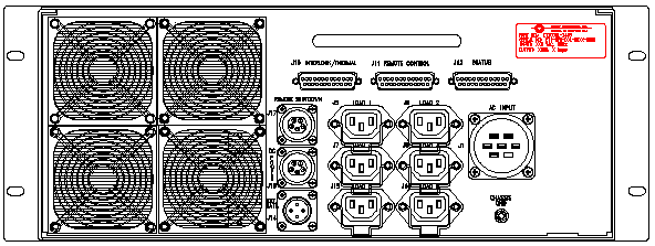 <br />ETI0001-1450 Rugged MilSpec UPS and PDU Standard Rear Panel Layout 
